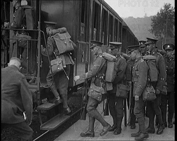 Allied Armies of Occupation Boarding the Train to Go Home, 1929. Creator: British Pathe Ltd.