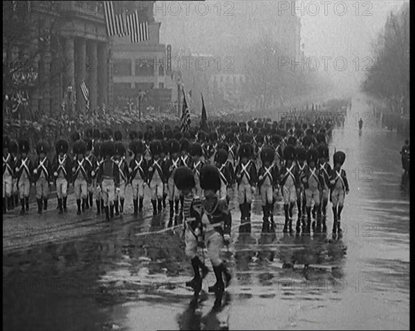 Soldiers in Uniform Dress Parading in Washington, DC for the Inauguration of President..., 1929. Creator: British Pathe Ltd.