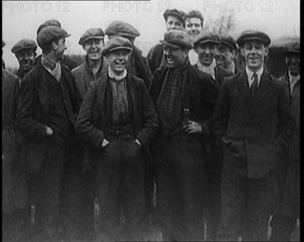 Group of Miners Posing for the Camera, 1929. Creator: British Pathe Ltd.