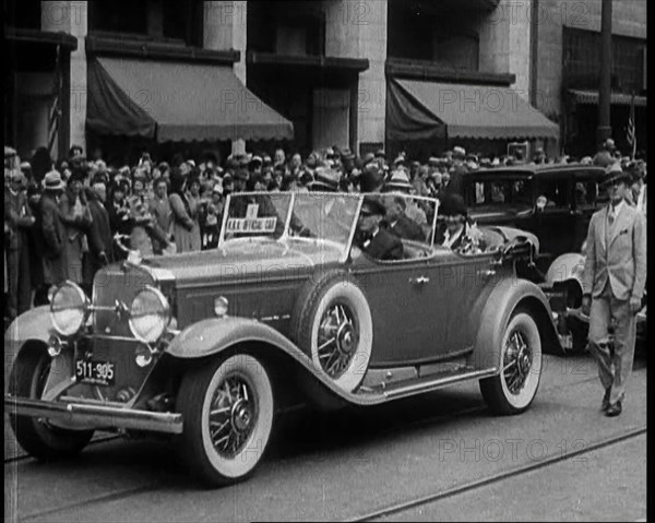 United States of America's President Herbert Clark Hoover and the First Lady Lou Henry Hoover...1930 Creator: British Pathe Ltd.