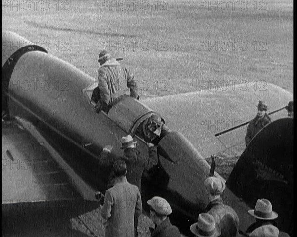 American Aviator Charles Augustus Lindbergh and His Wife Anne Morrow Lindbergh Wearing..., 1930s. Creator: British Pathe Ltd.