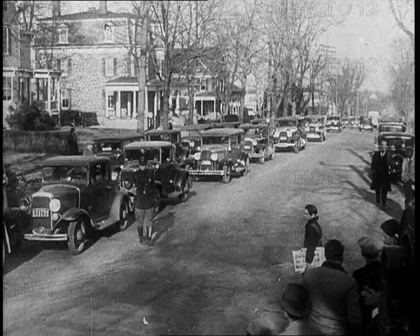 Male American Police Officers on the Streets of New Jersey, 1930s. Creator: British Pathe Ltd.