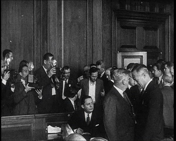 Bruno Richard Hauptmann Entering a Court Room for a Bail Hearing in Connection With the..., 1930s. Creator: British Pathe Ltd.