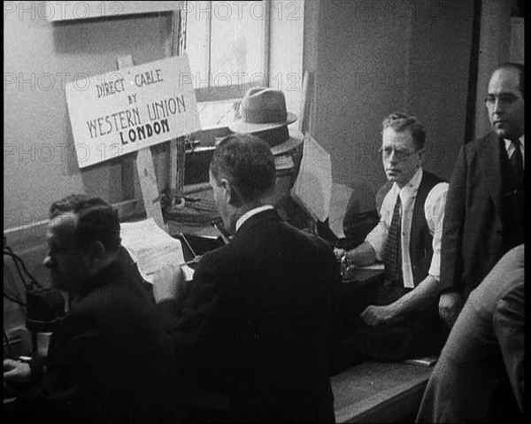 American Civilians Operating Stenotypes During the Lindbergh's Kidnapping Case Trial, 1930s. Creator: British Pathe Ltd.