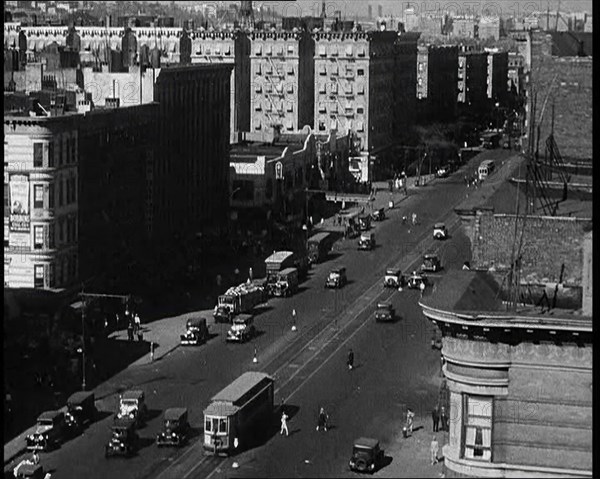 High Angle View of the Streets of New York City, 1930s. Creator: British Pathe Ltd.