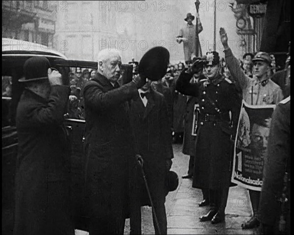 German President Paul von Hindenburg Greeting a Crowd, 1933. Creator: British Pathe Ltd.