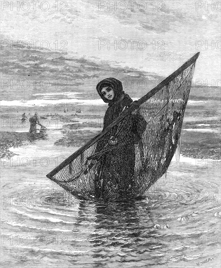 A Shrimper, by L. Smythe, in the winter exhibition at the French Gallery, Pall-Mall, 1868. Creator: W Thomas.