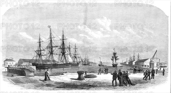 General view of the new docks a Millwall, 1868. Creator: Unknown.