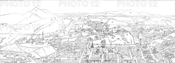 Index plan of the general view of Edinburgh, 1868. Creator: Unknown.