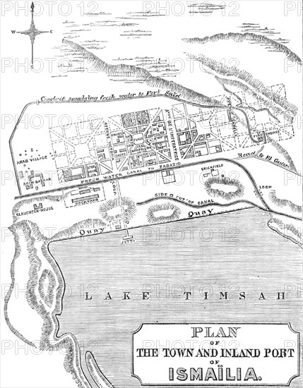 Plan of the town and inland port of Ismaïlia, 1869. Creator: Unknown.