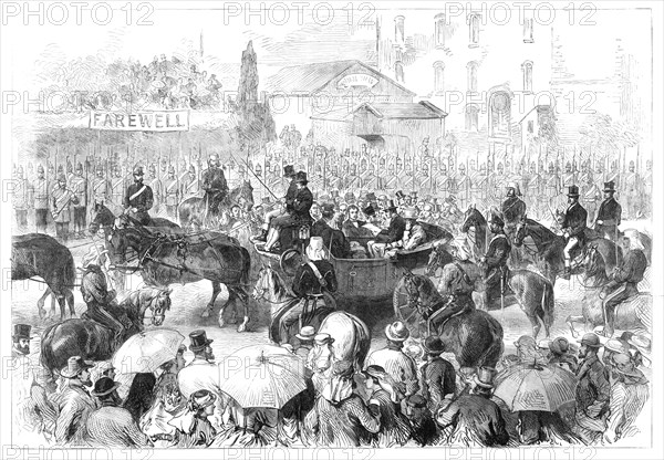 Prince Alfred in Australia: H.R.H. receiving the address of the Adelaide City Corporation, 1868. Creator: Unknown.