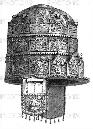 Relics from Abyssinia: golden triple crown of the Abuna, 1868. Creator: Unknown.