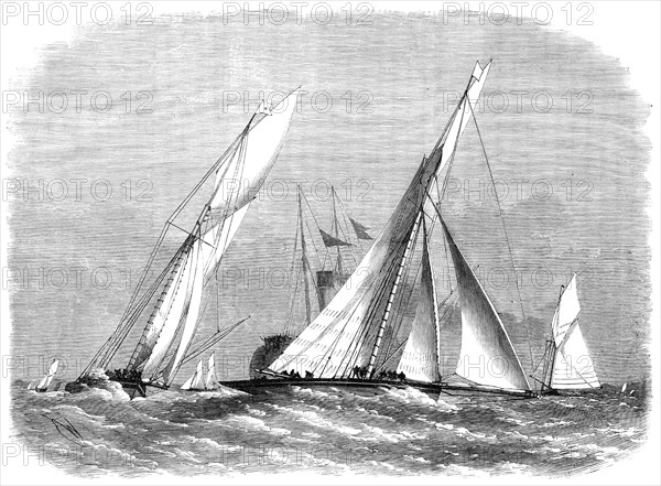 Royal London Yacht Club match - the Sphinx and Volante rounding at Southend, 1869. Creator: Unknown.