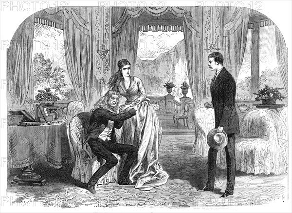 Scene from "A Hero of Romance," at the Haymarket Theatre, 1868. Creator: Unknown.