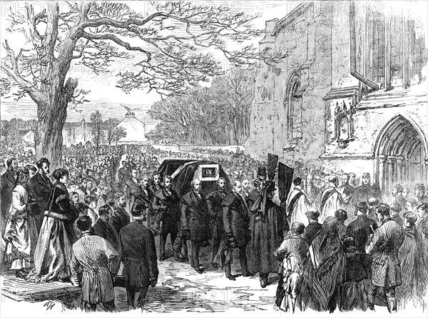 The Hunting Disaster in Yorkshire: the funeral of Sir Charles Slingsby at Knaresborough, 1869. Creator: Unknown.