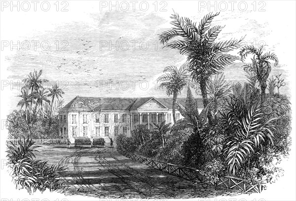 The Outbreak in Jamaica: the Governor's House, Spanish Town, 1865. Creator: Unknown.