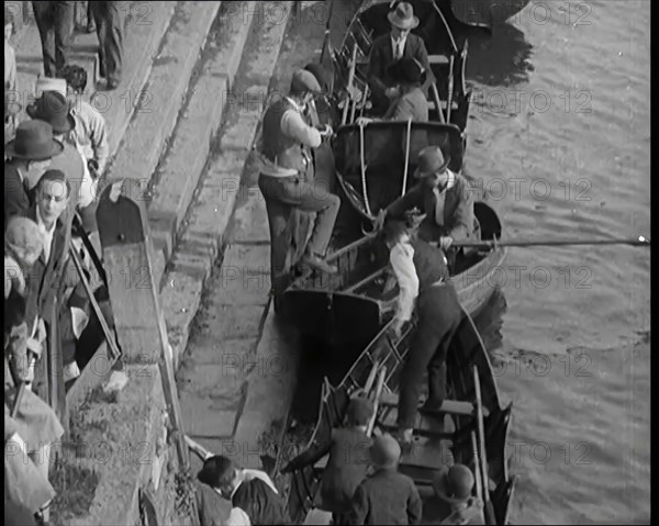 Crowds of People Rowing on the River Thames at Richmond, 1926. Creator: British Pathe Ltd.