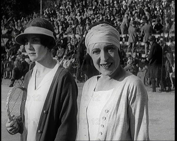 The Tennis Players Suzanne Lenglen of France and Helen Wills of the United States of America...,1926 Creator: British Pathe Ltd.