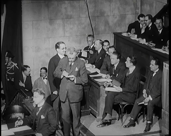 Members of the League of Nations Meeting in Geneva, 1926. Creator: British Pathe Ltd.