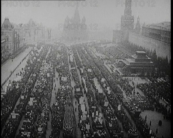 Massive Demonstration in Moscow's Red Square, 1920. Creator: British Pathe Ltd.