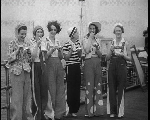 Women Standing by the Sea, 1933. Creator: British Pathe Ltd.