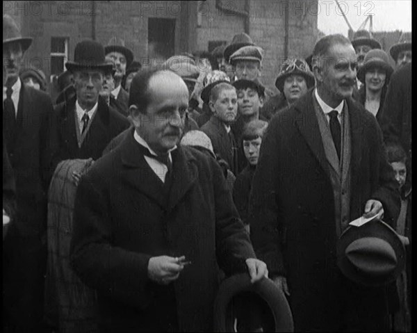 Sir James Barrie Standing With a Crowd of People, 1921. Creator: British Pathe Ltd.