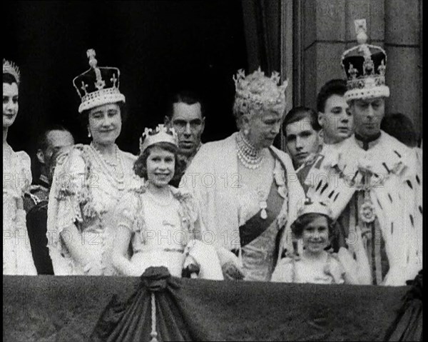 The British Royal Family Standing on a Balcony, 1937. Creator: British Pathe Ltd.