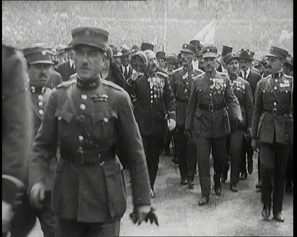 General Pangalos in a Crowd Filled Stadium, 1926. Creator: British Pathe Ltd.