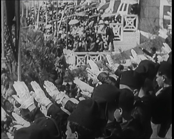 Group of Boy Cadets Making the Fascist Salute, 1926. Creator: British Pathe Ltd.