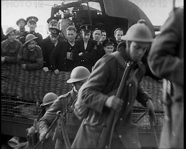 British Soldiers Disembarking at  Dover Following the Evacuation of Dunkirk, 1940. Creator: British Pathe Ltd.