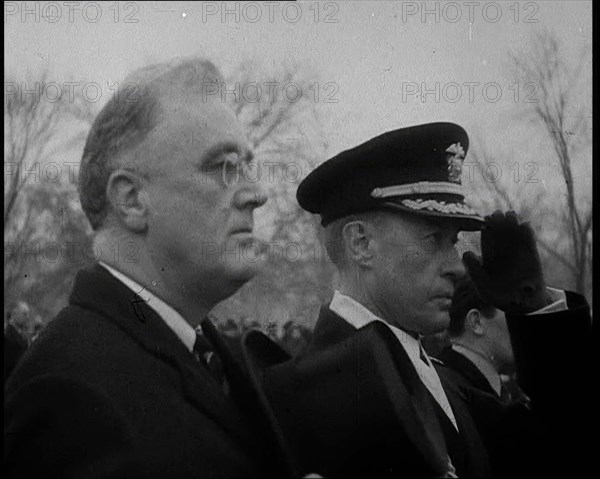 Franklin D Roosevelt, the President of the United States Standing Next to a Senior...,1933. Creator: British Pathe Ltd.