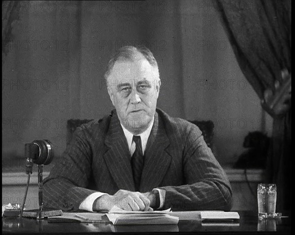 Franklin D Roosevelt, the President of the United States, Giving a Speech, 1933. Creator: British Pathe Ltd.