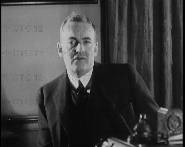 John Foster Dulles Talking to the Camera, 1930s. Creator: British Pathe Ltd.