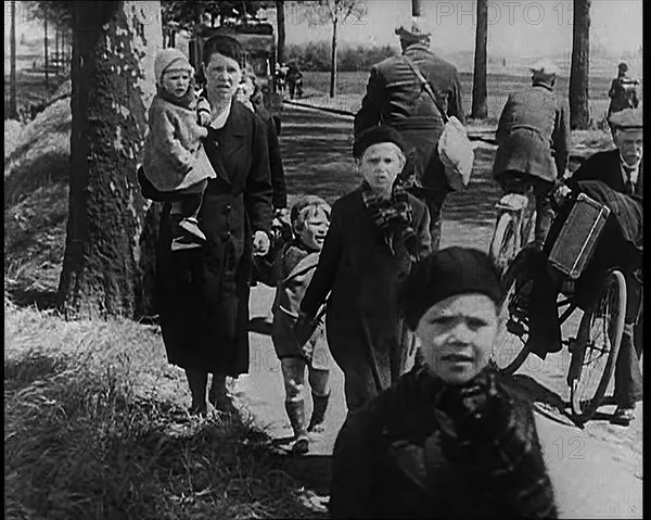 French Refugees on the Move Away from the Front Line, 1940. Creator: British Pathe Ltd.