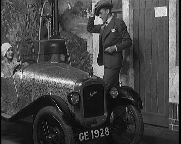 Jack Hulbert Climbing Into a Car, 1920s.  Creator: British Pathe Ltd.