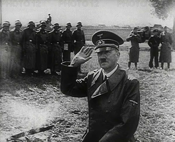 Adolf Hitler Saluting German Troops, 1941. Creator: British Pathe Ltd.