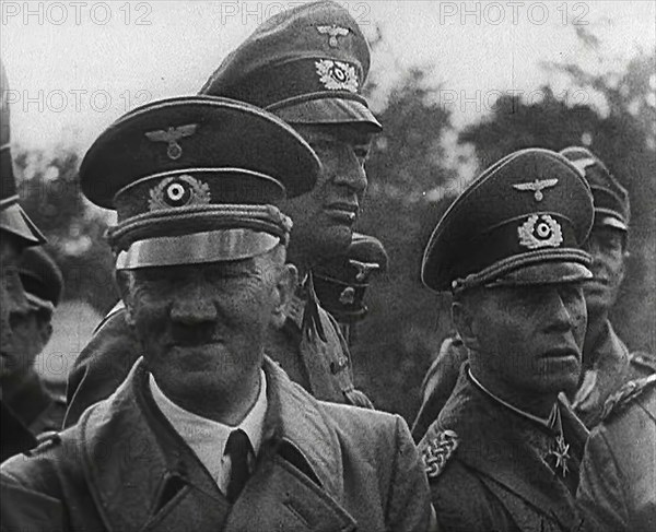 Adolf Hitler With German Officers, 1941. Creator: British Pathe Ltd.