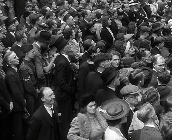 Crowds Watching Charles de Gaulle Inspecting Soldiers, 1941. Creator: British Pathe Ltd.