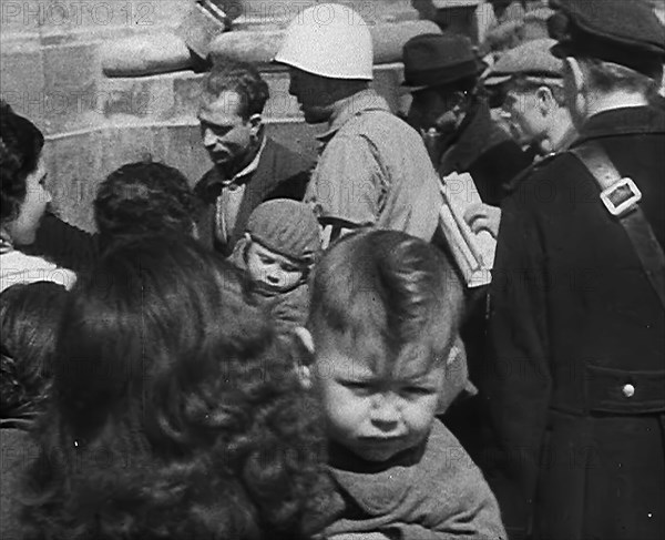 Italian Civilians Milling Around Naples, 1943-1944. Creator: British Pathe Ltd.