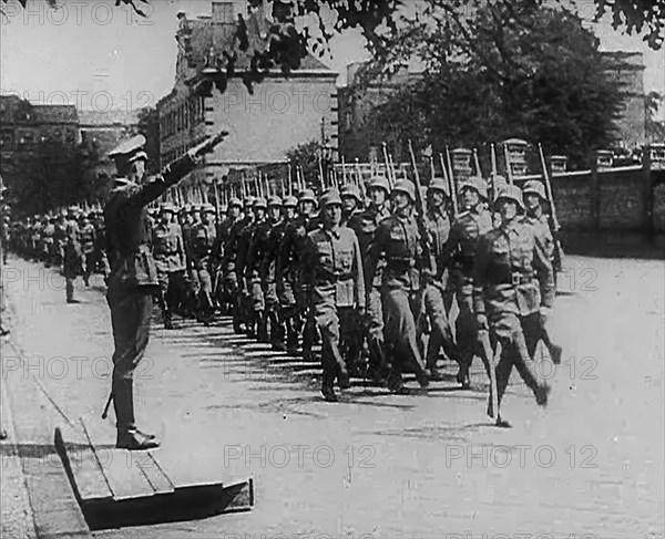 German Troops Goose Stepping, 1943. Creator: British Pathe Ltd.