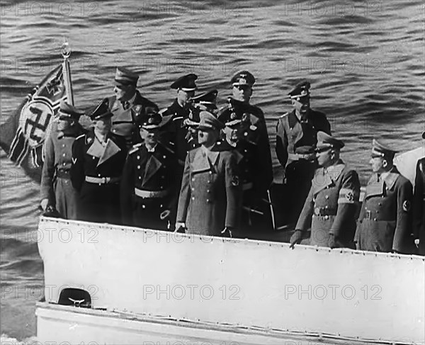 Adolf Hitler With Officers, 1943. Creator: British Pathe Ltd.