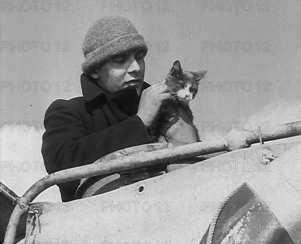 A Sailor With a Cat, 1943. Creator: British Pathe Ltd.