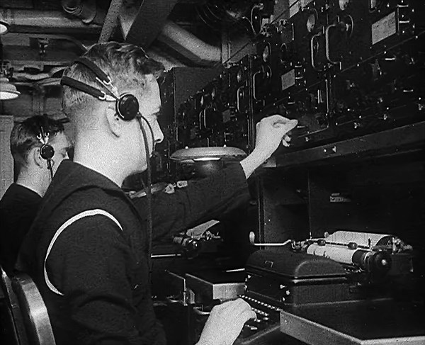 People Operating Equipment, 1943. Creator: British Pathe Ltd.