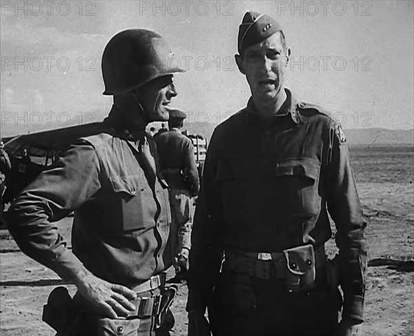 General Mark W. Clark With Another Soldier, 1943-1944. Creator: British Pathe Ltd.