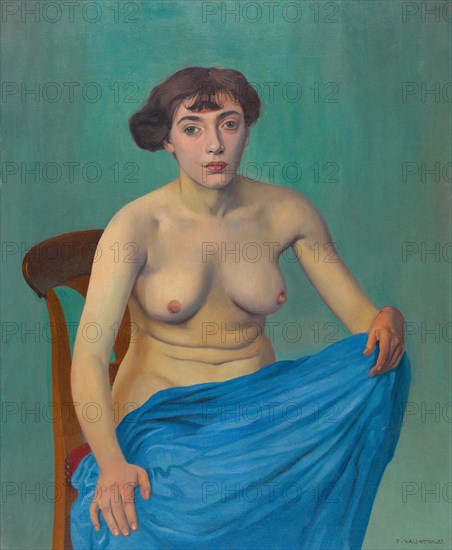 Torse à l'étoffe bleue, 1912. Creator: Vallotton; Felix Edouard (1865-1925).