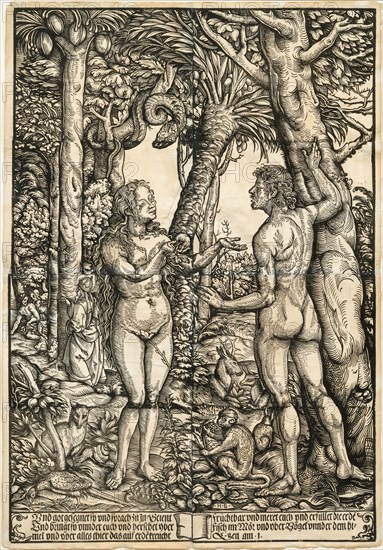 Adam and Eve, c1525. Creator: Burgkmair; Hans; the Elder (1473-1531).