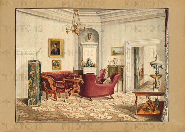 The Radziwill Palace in Berlin. Salon of Princess Wanda Czartoryska, née Princess Radziwill, 1845. Creator: Wustrow (active ca 1845).