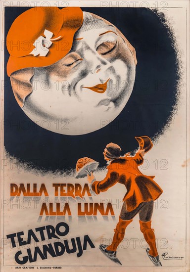 Dalla terra alla luna. Teatro Gianduja. Torino, 1932. Creator: Romano; Giuseppe (Nino) (active 1920s-1930s).