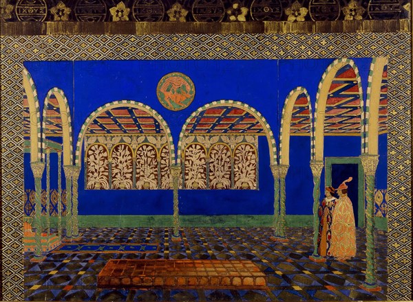 Stage design for the play "The Martyrdom of St. Sebastian" by Gabriele D'Annuzio, 1911. Creator: Bakst; Léon (1866-1924).