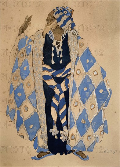 Costume design for the play "The Martyrdom of St. Sebastian" by Gabriele D'Annuzio, 1911. Creator: Bakst; Léon (1866-1924).